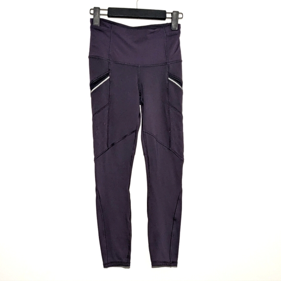 Lululemon Toasty Tech Legging Cyber Purple ZIP Pocket High Waist Size 4 - Picture 2 of 9